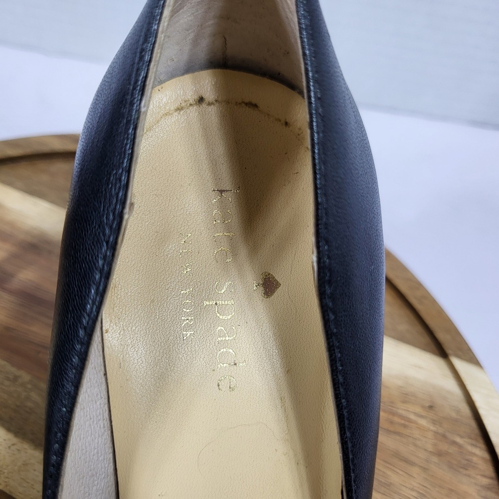 Kate Spade Leopard Print Calf Hair Black Leather‎ Bow Pointed Toe Pumps 6.5M - Picture 4 of 13